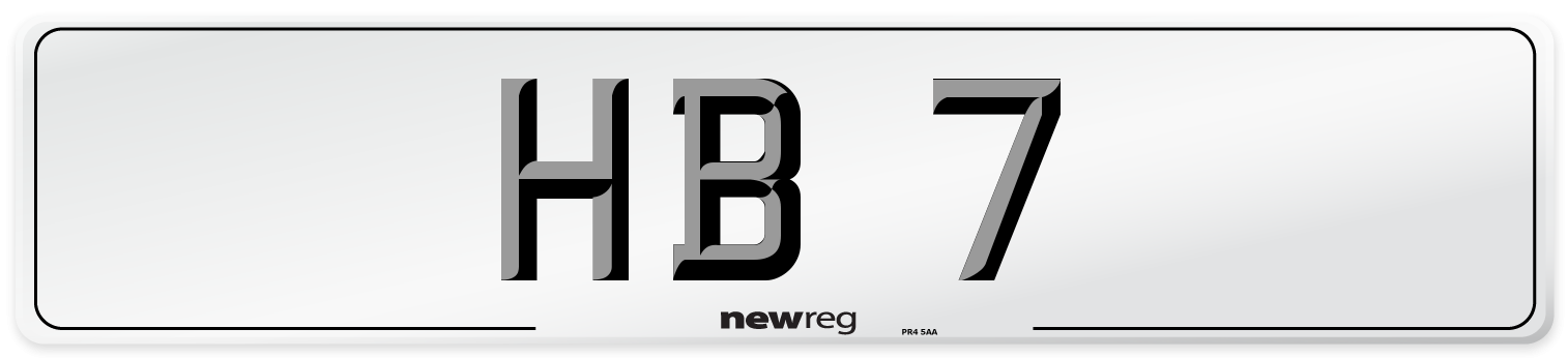 HB 7 Number Plate from New Reg